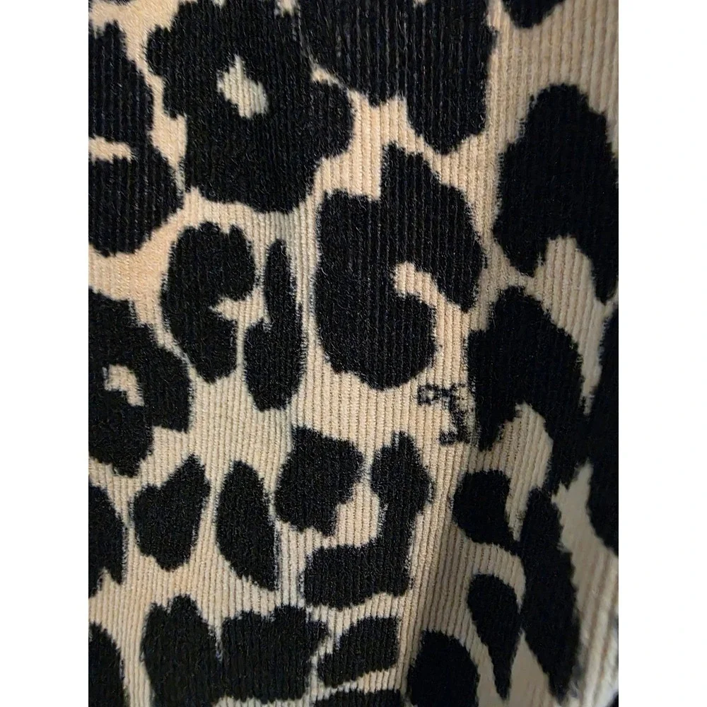 Kid's sz 14 Juicy Couture Leopard Print Corduroy Skinny Pants Black Gold Studded